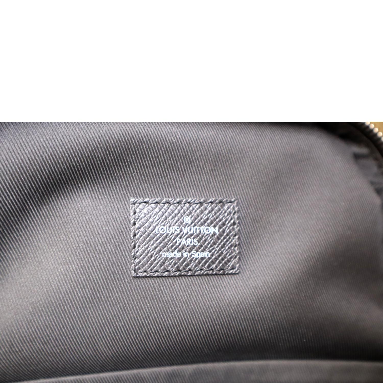 LOUIS VUITTON Avenue Sling Taiga Leather Backpack Bag Black