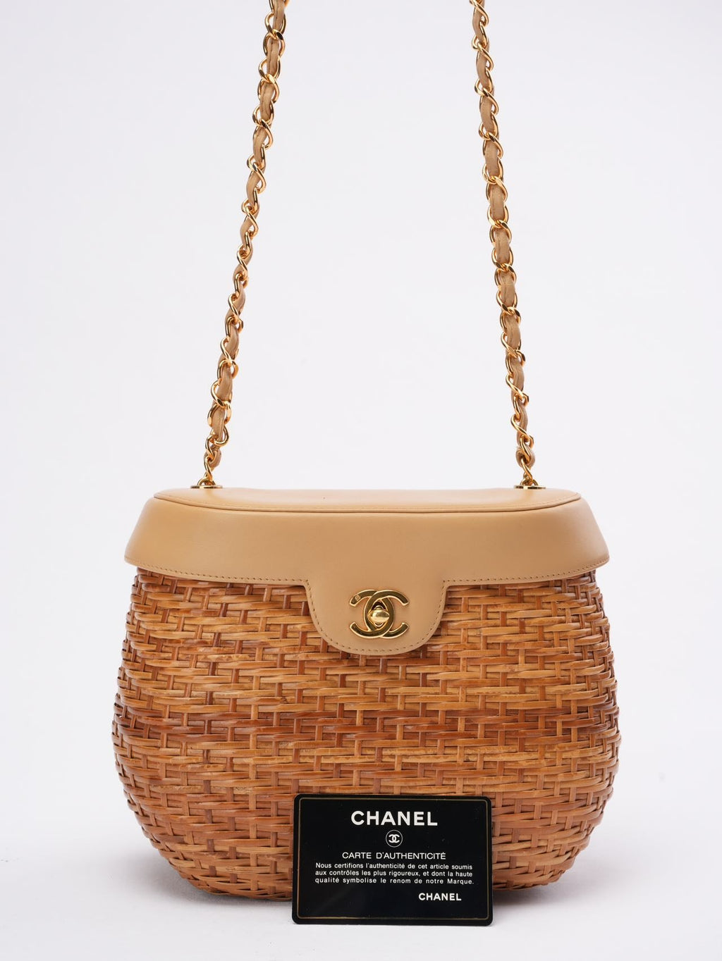 Chanel Vintage Wicker Basket Shoulder Bag 1990´s