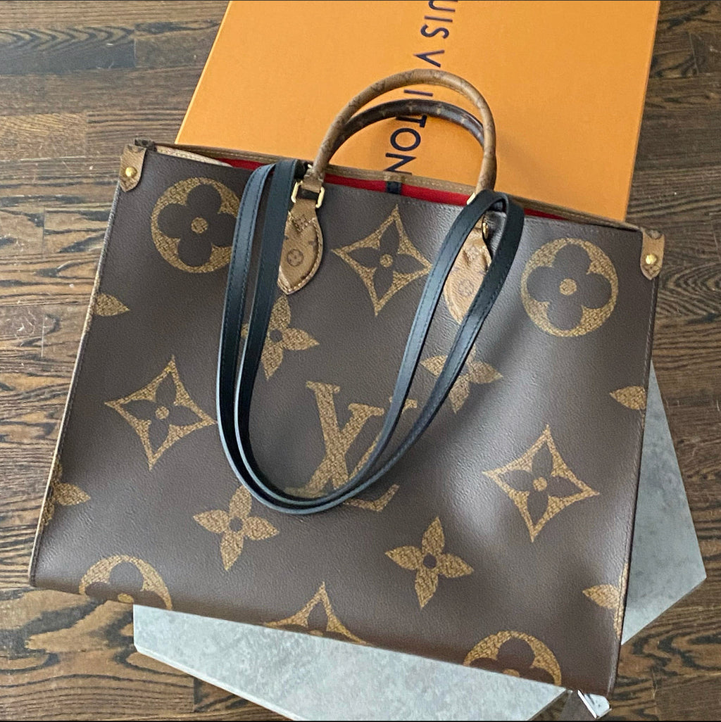 Louis Vuitton On The Go GM Monogram Giant Brown Tote Bag