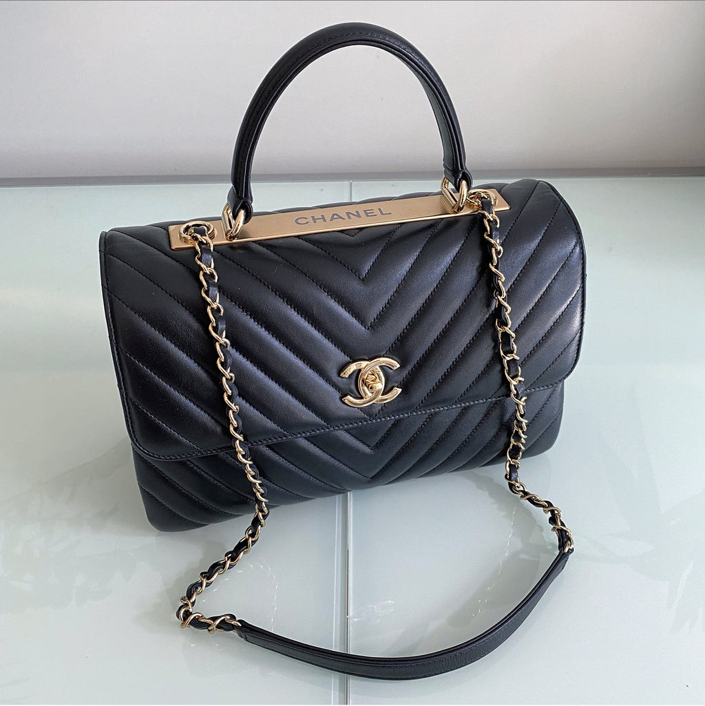 Chanel Trendy CC Chevron Medium Flap Bag with Top Handle