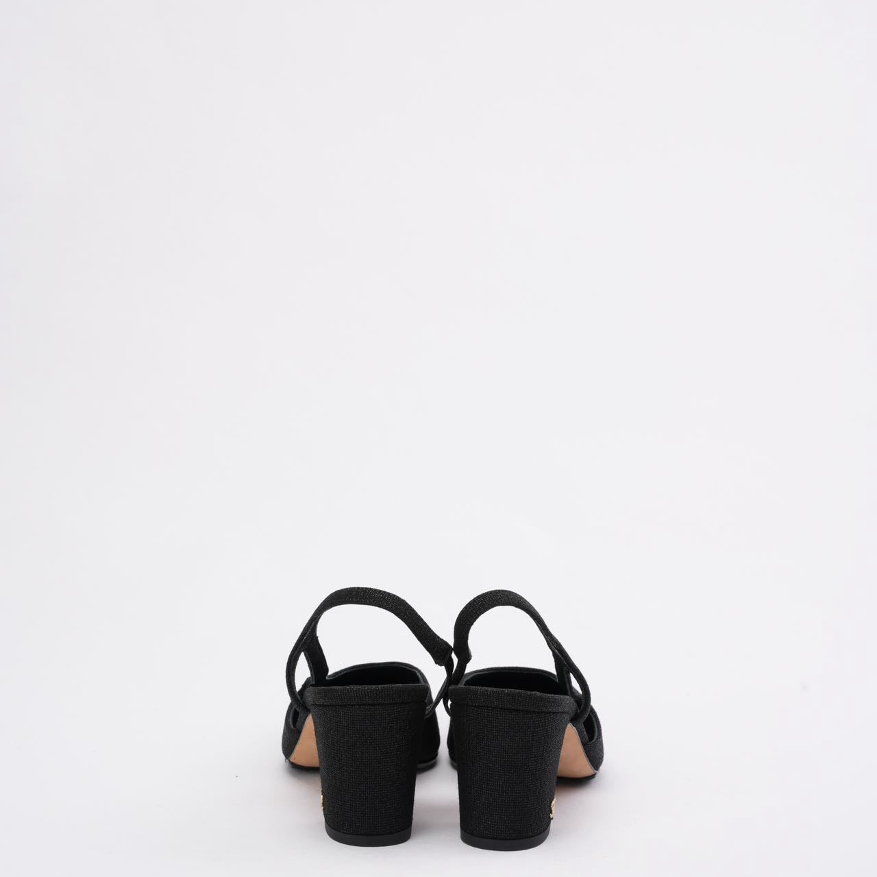 Chanel Black Glitter Slingback Pumps 39C