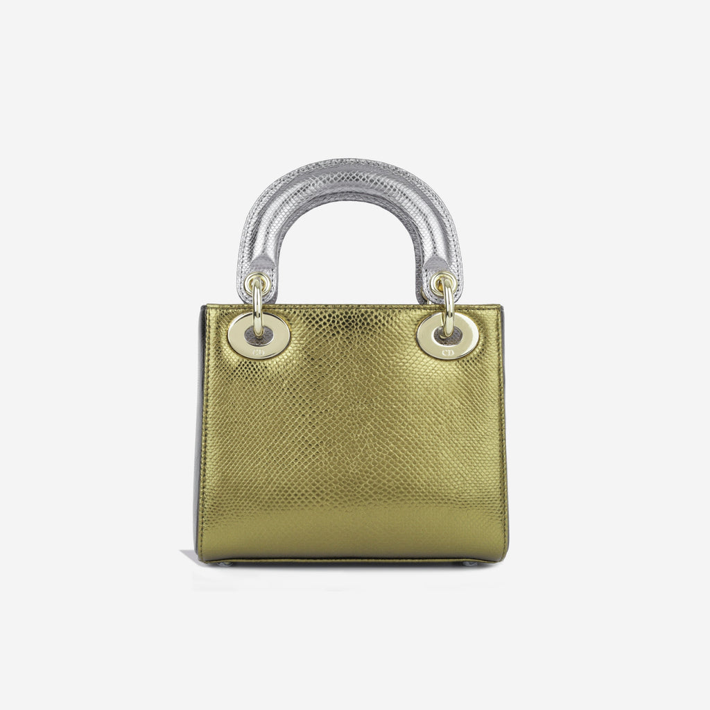 Christian Dior Mini Lady Dior - Silver/Gold