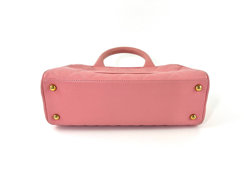 Vintage CHANEL Timeless Pink Quilted Caviar Bowler Bag
