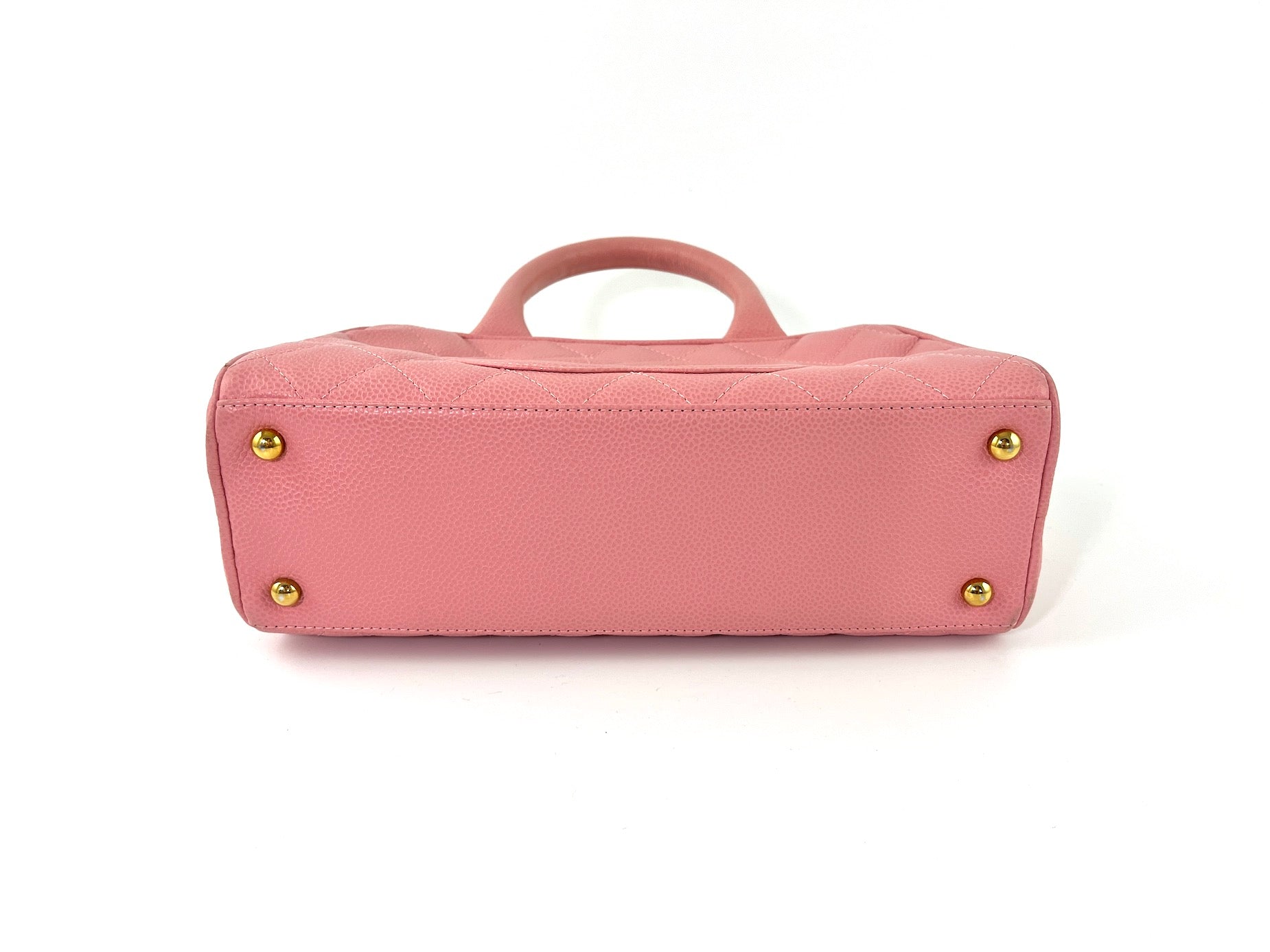 Vintage CHANEL Timeless Pink Quilted Caviar Bowler Bag