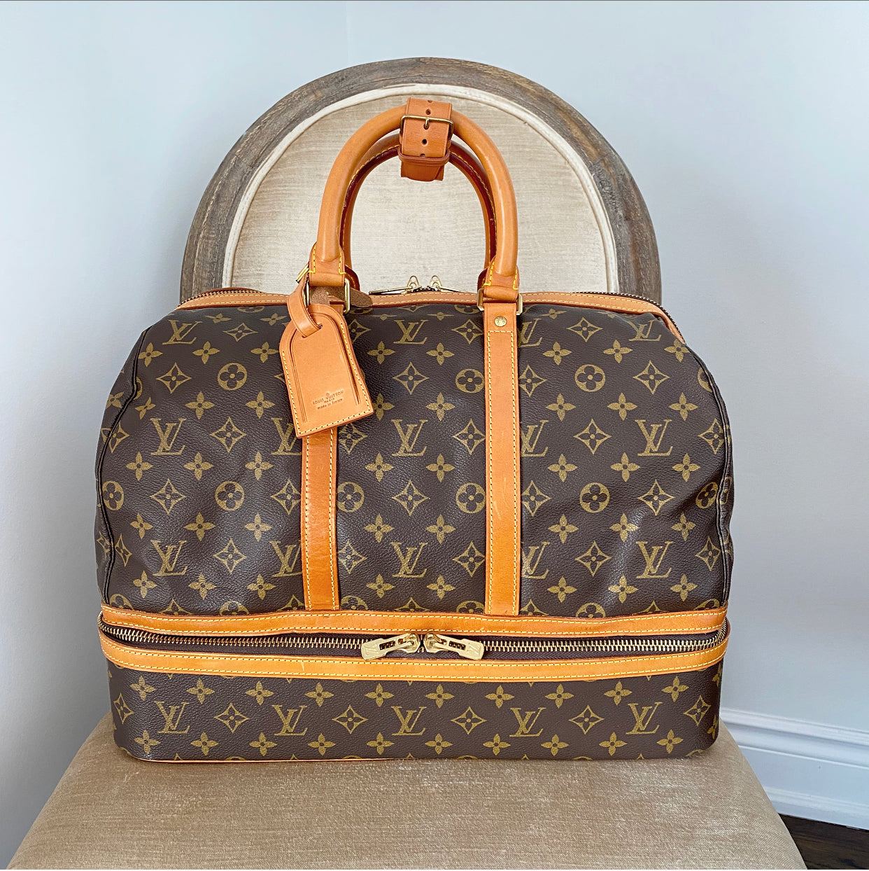 Louis Vuitton Vintage 1987 Monogram Sac Sport Travel Duffle Bag