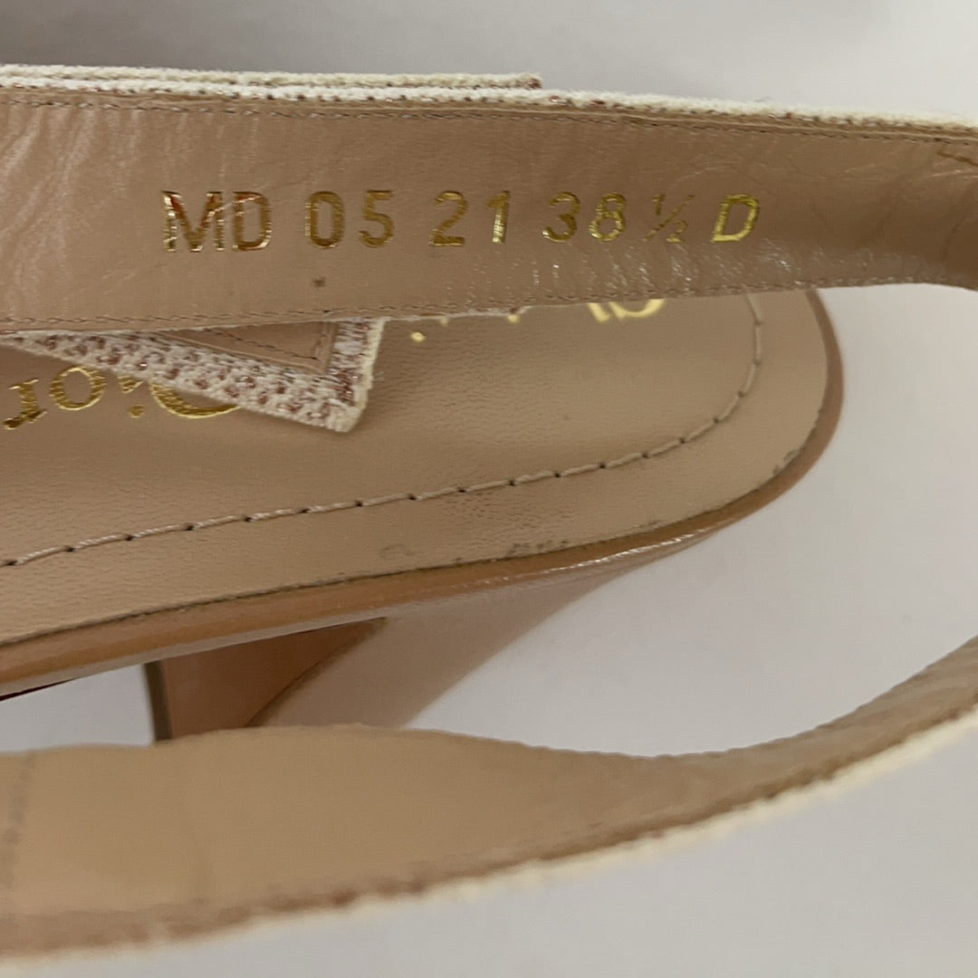 Dior J'Adior Nude Pink Slingback Pumps 38D