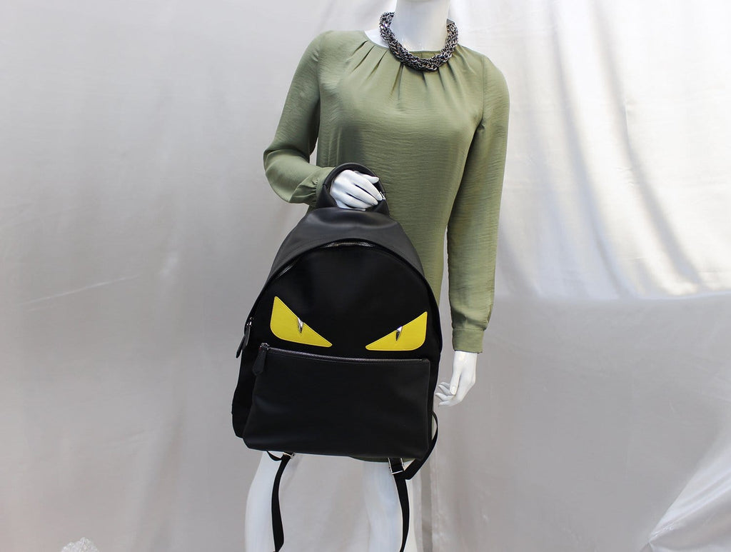 FENDI Black Large Monster Eyes Backpack Bag