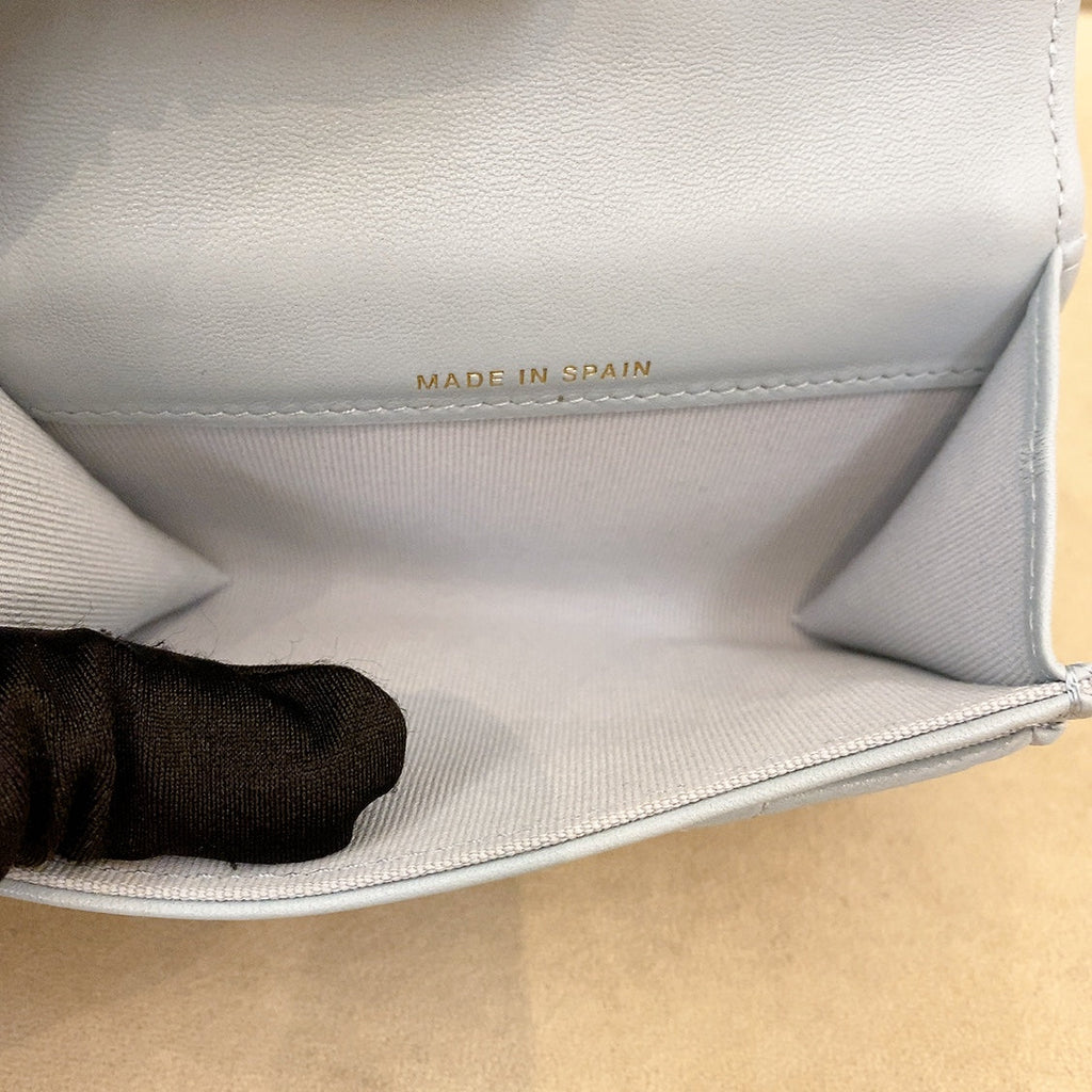 Chanel 19 Quilted Flap  Holder Blue Lambskin
