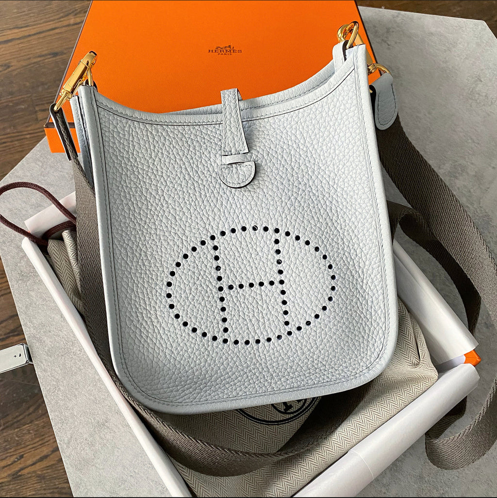 Hermes Evelyne 16 Amazone TPM Bleu Pale / Gris Etain Crossbody Bag
