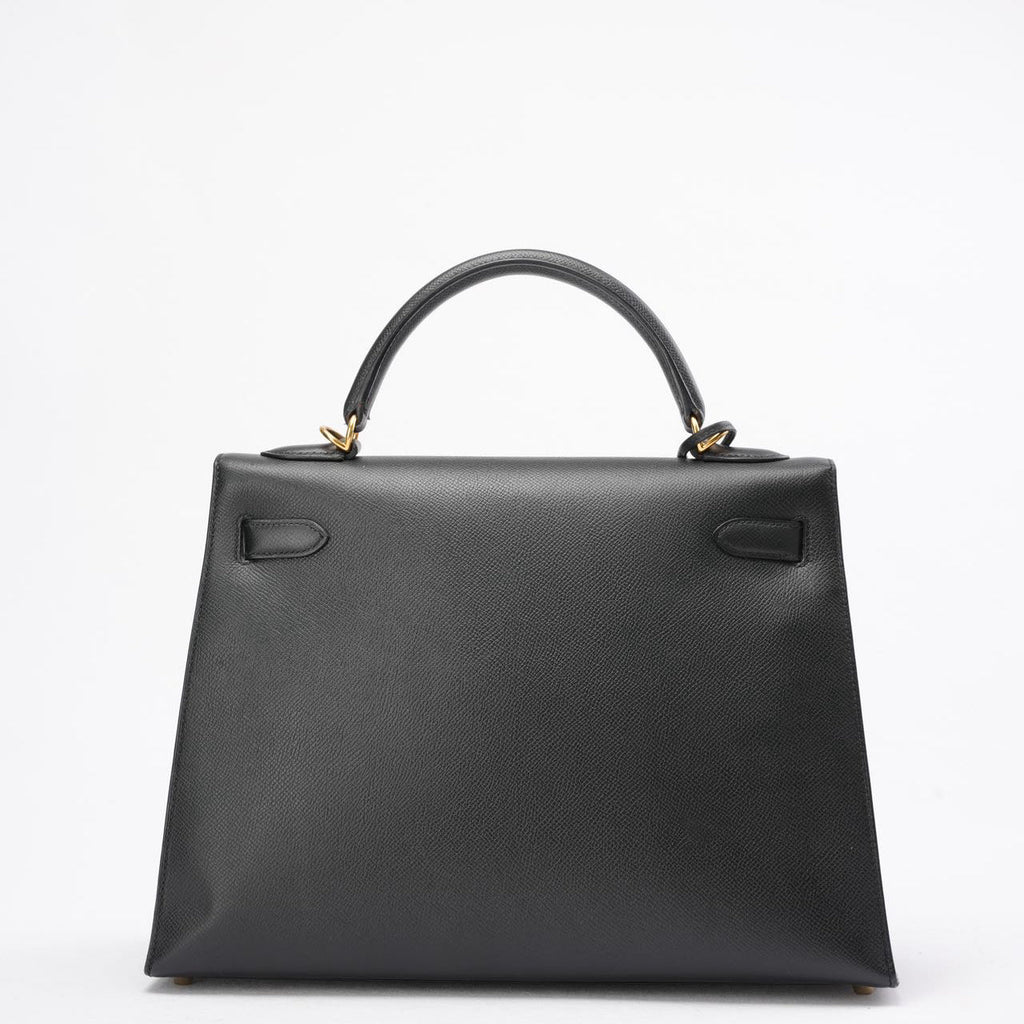 Hermes Black Kelly Sellier 32 Epsom Leather 2010