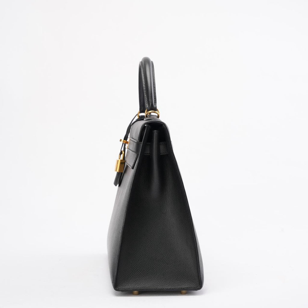 Hermes Black Kelly Sellier 32 Epsom Leather 2010