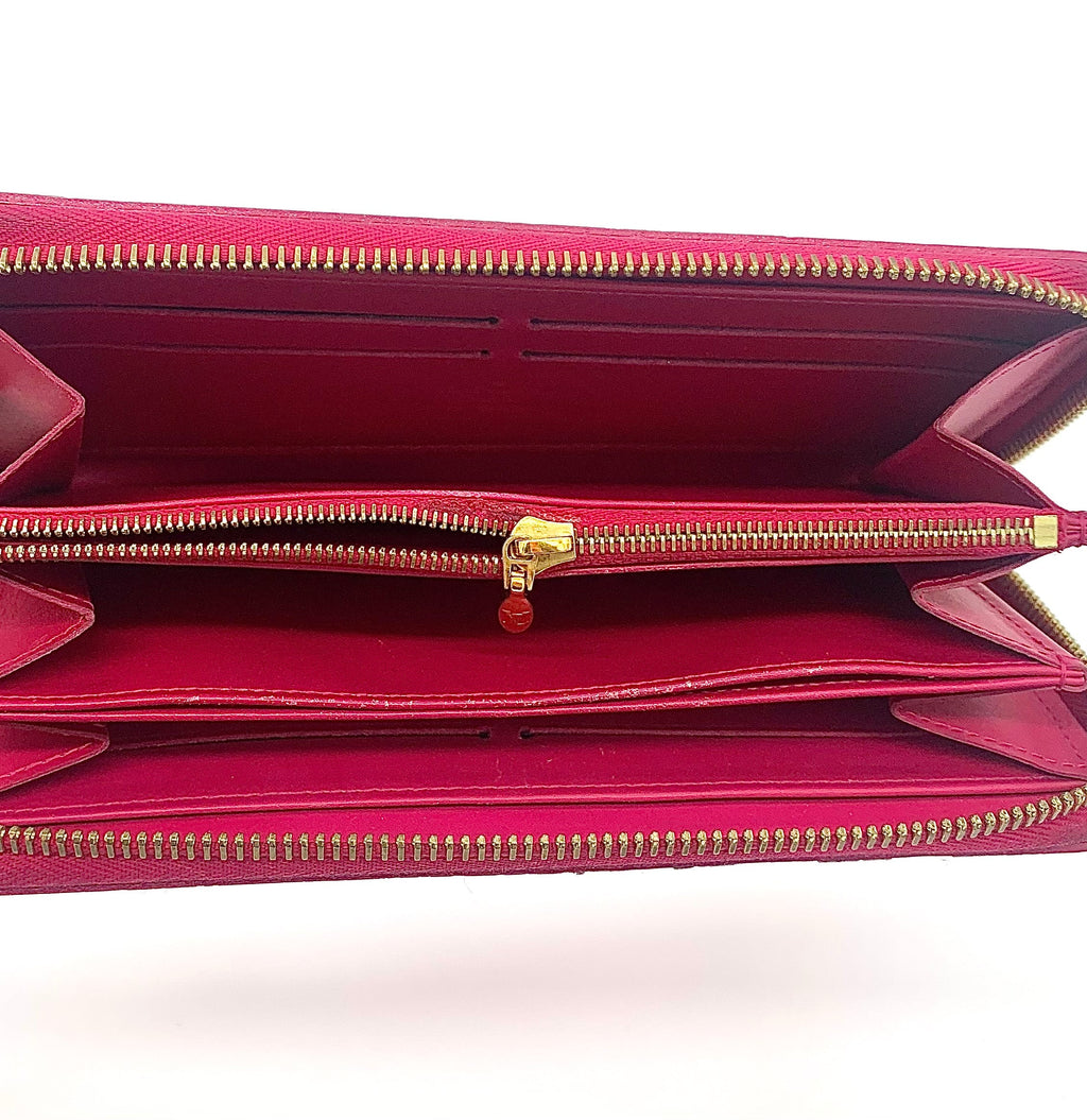 LOUIS VUITTON VERNIS MONOGRAM ZIPPY ROSE IKAT WALLET