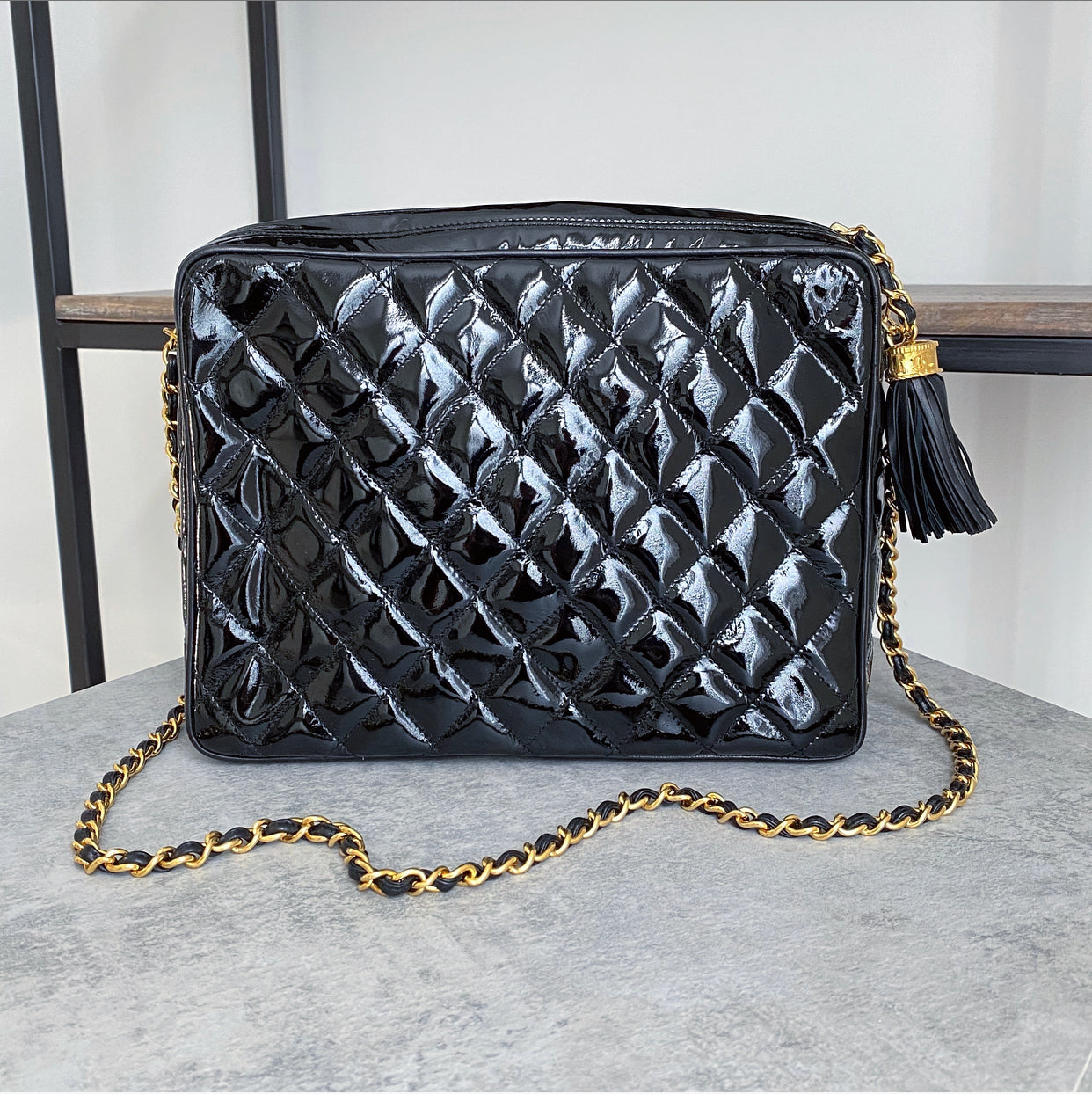 Chanel Vintage 1986 Patent Leather Shoulder Bag