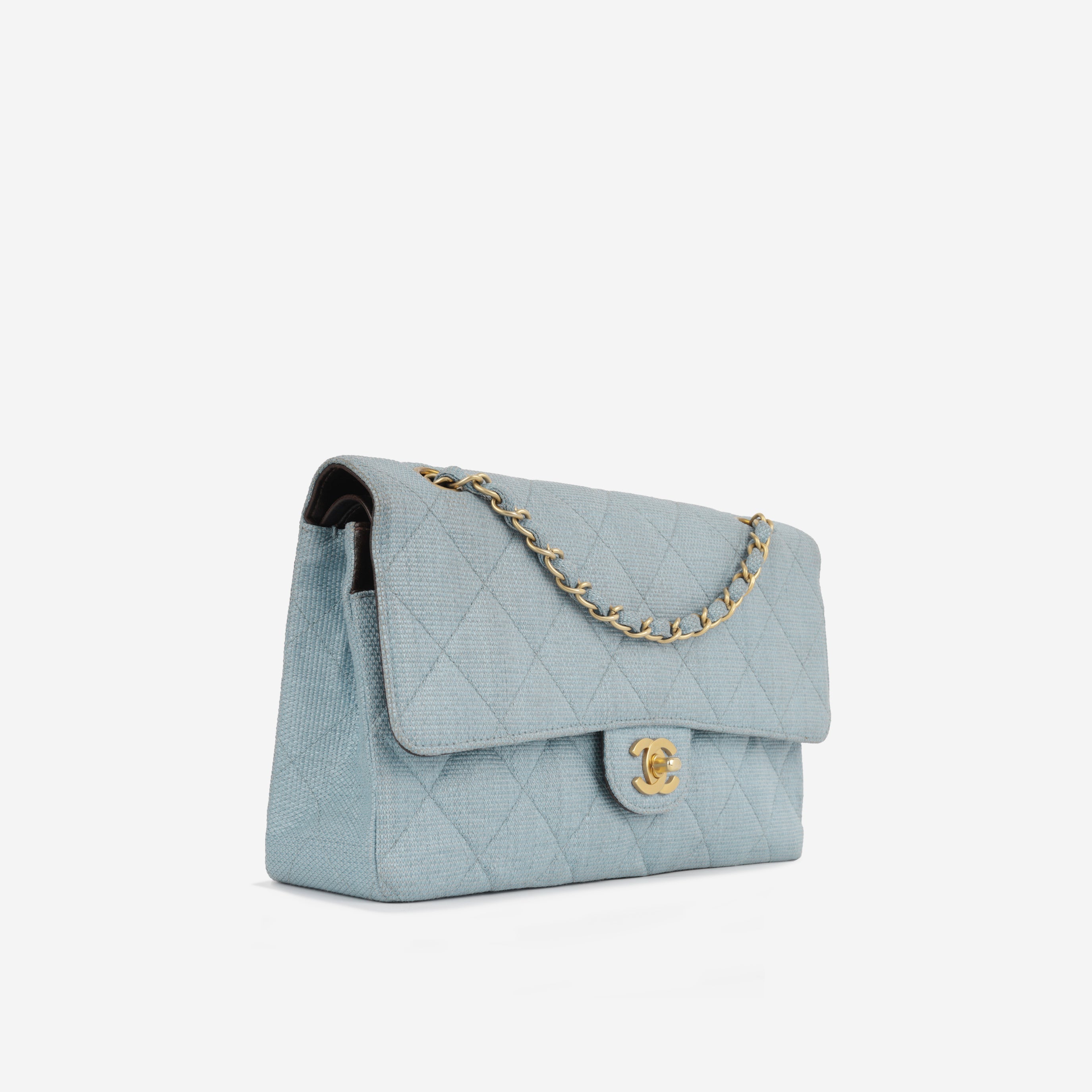 Chanel Classic Flap Bag - Blue Raffia