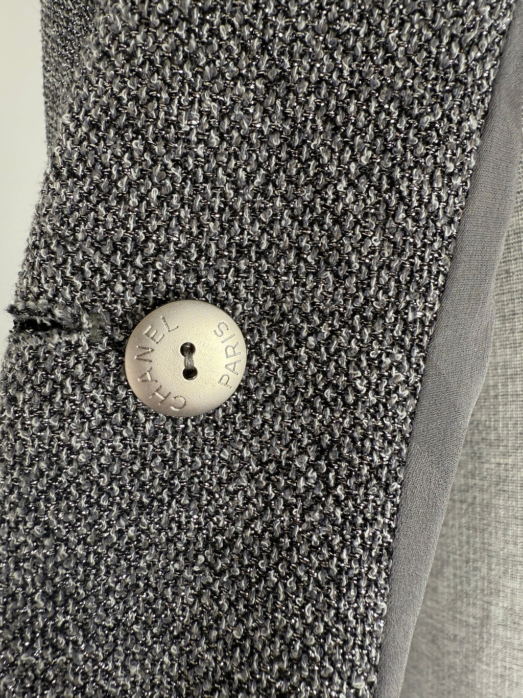 CHANEL Collared Runaway 2020 Black Gray Silver Long Tweed Coat Jacket 40 8
