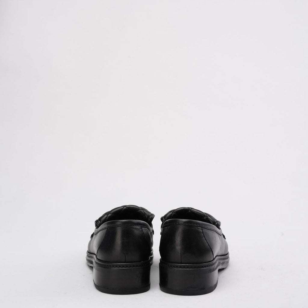 Chanel Black Lambskin Quilted CC Turnlock Loafers Size 38.5