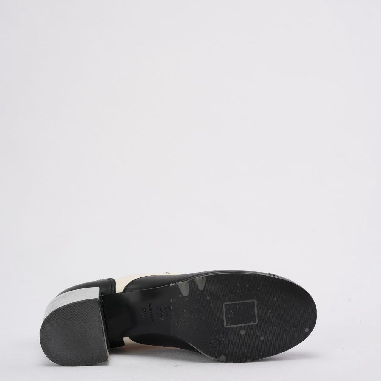Chanel Black / White Pearl Lace-Up Ankle Boots Size 39.5