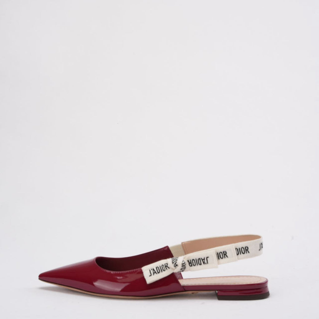 Christian Dior J'Adior Slingback Pumps in Burgundy Patent 39.5