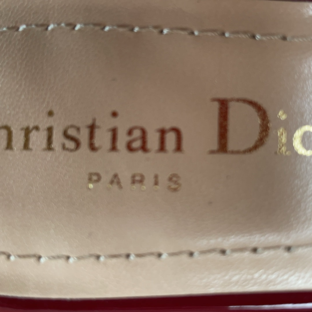 Christian Dior J'Adior Slingback Pumps in Burgundy Patent 39.5