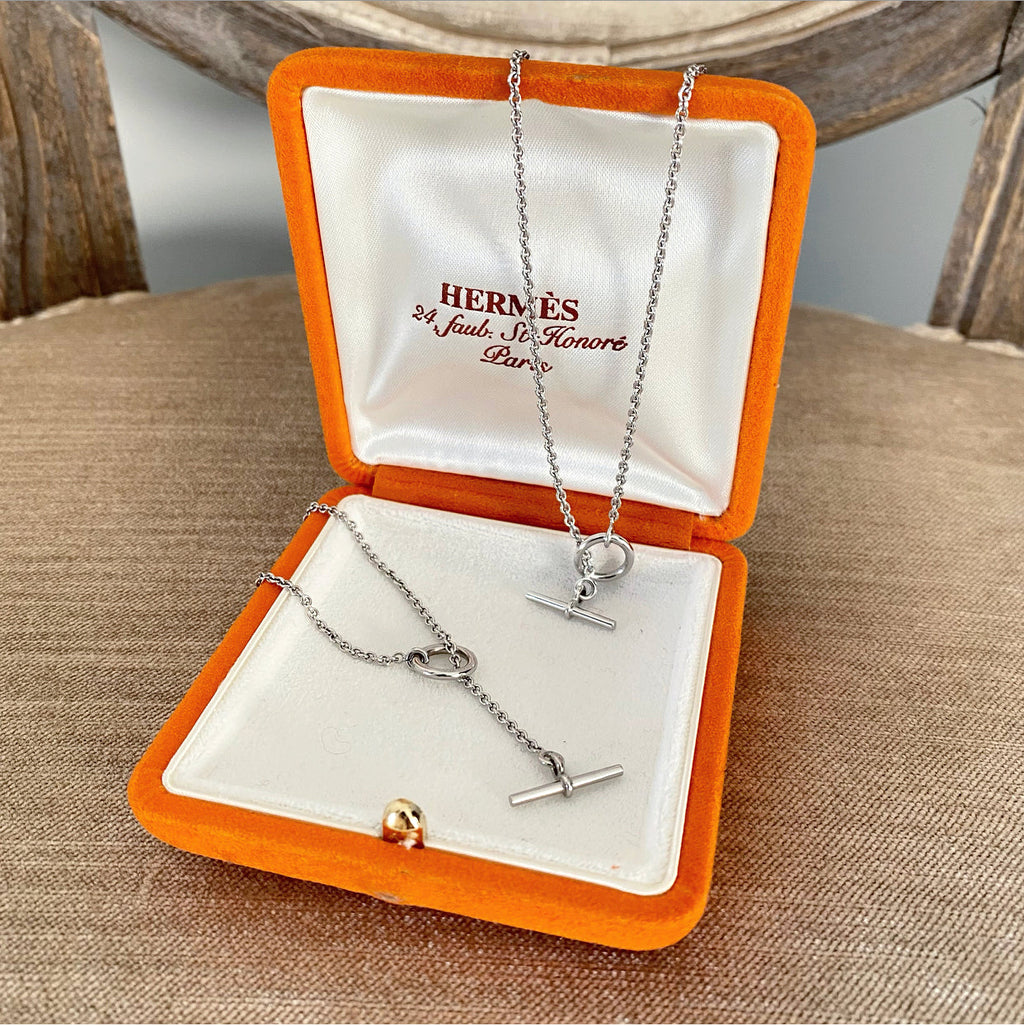 Hermes 18k White Gold Echappee Necklace and Bracelet Set