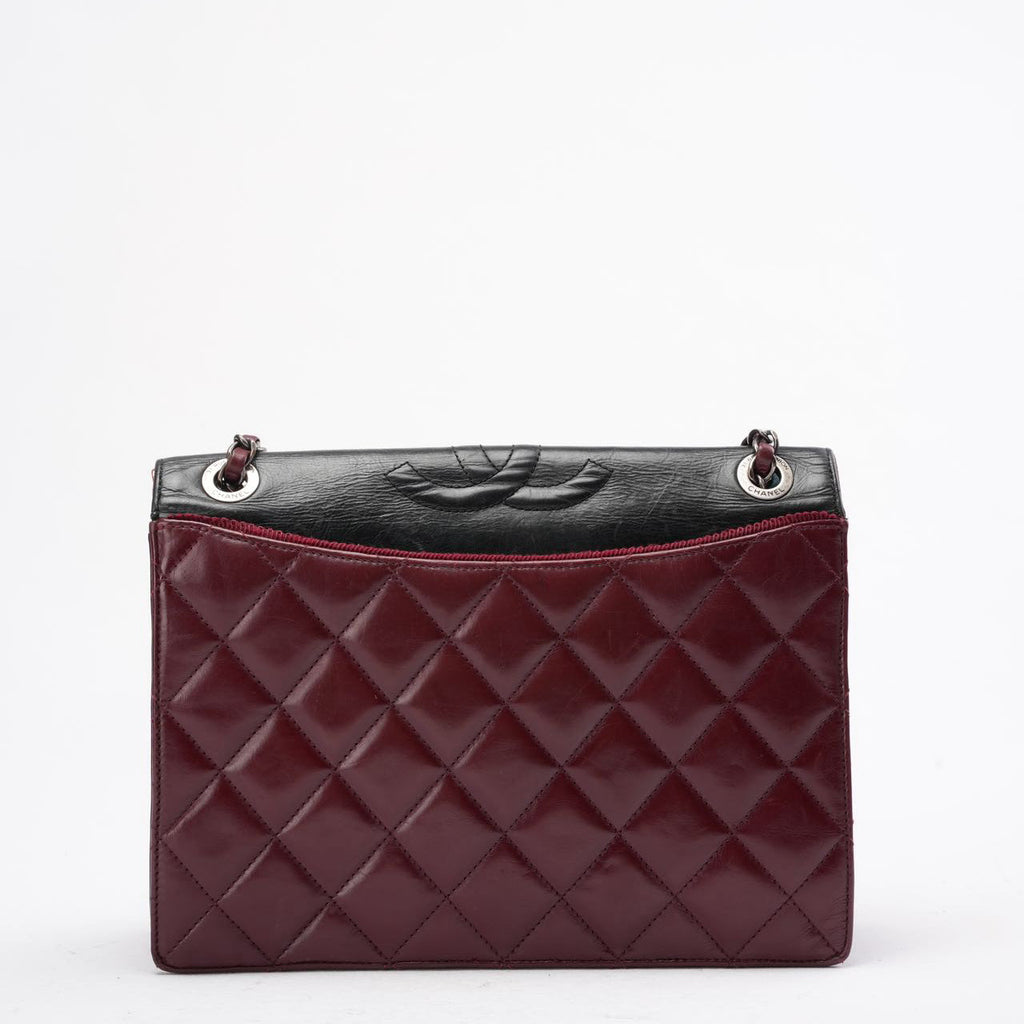 Chanel Ballerine Flap Bag in Burgundy & Black Lambskin 2004