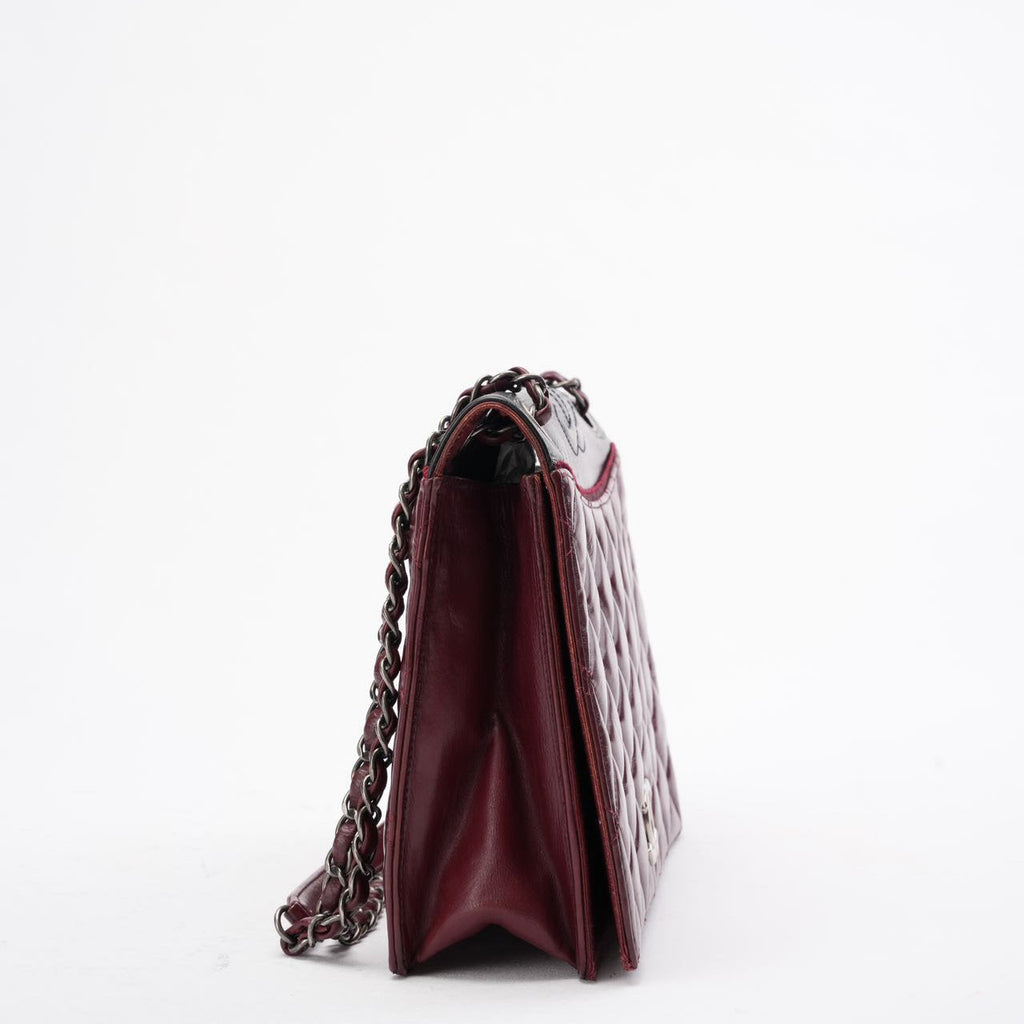 Chanel Ballerine Flap Bag in Burgundy & Black Lambskin 2004