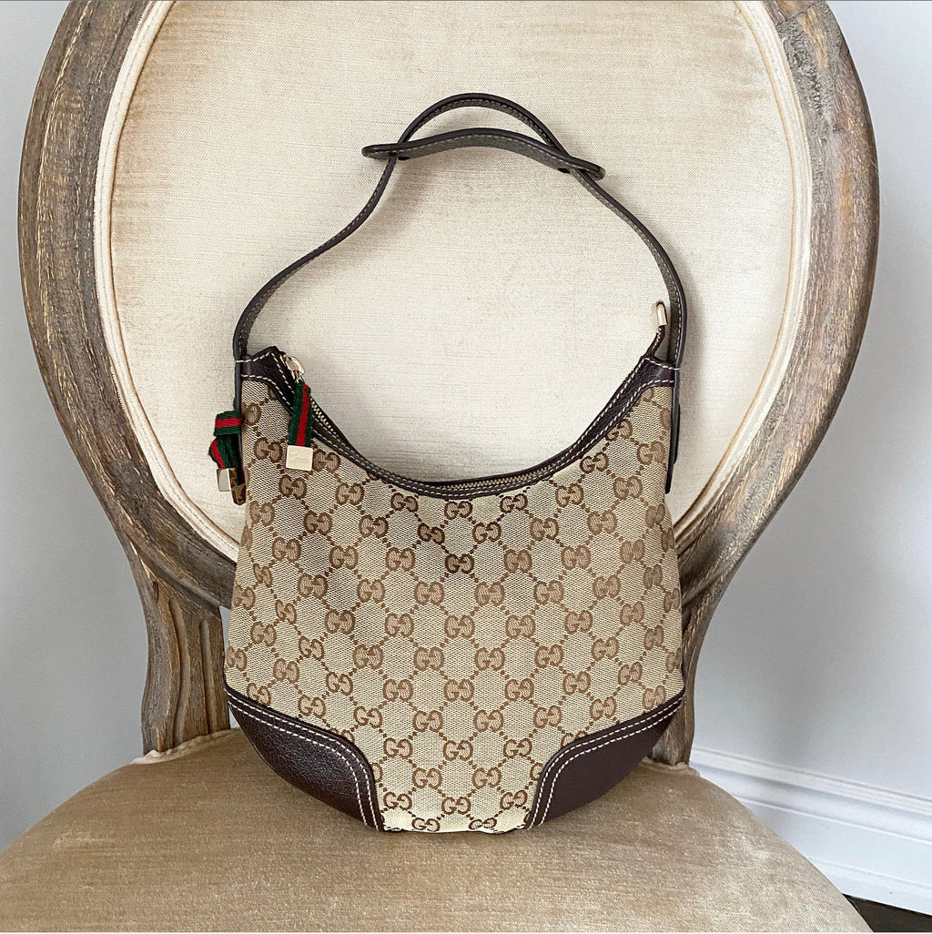 Gucci Small Brown Monogram Princey Hobo Bag
