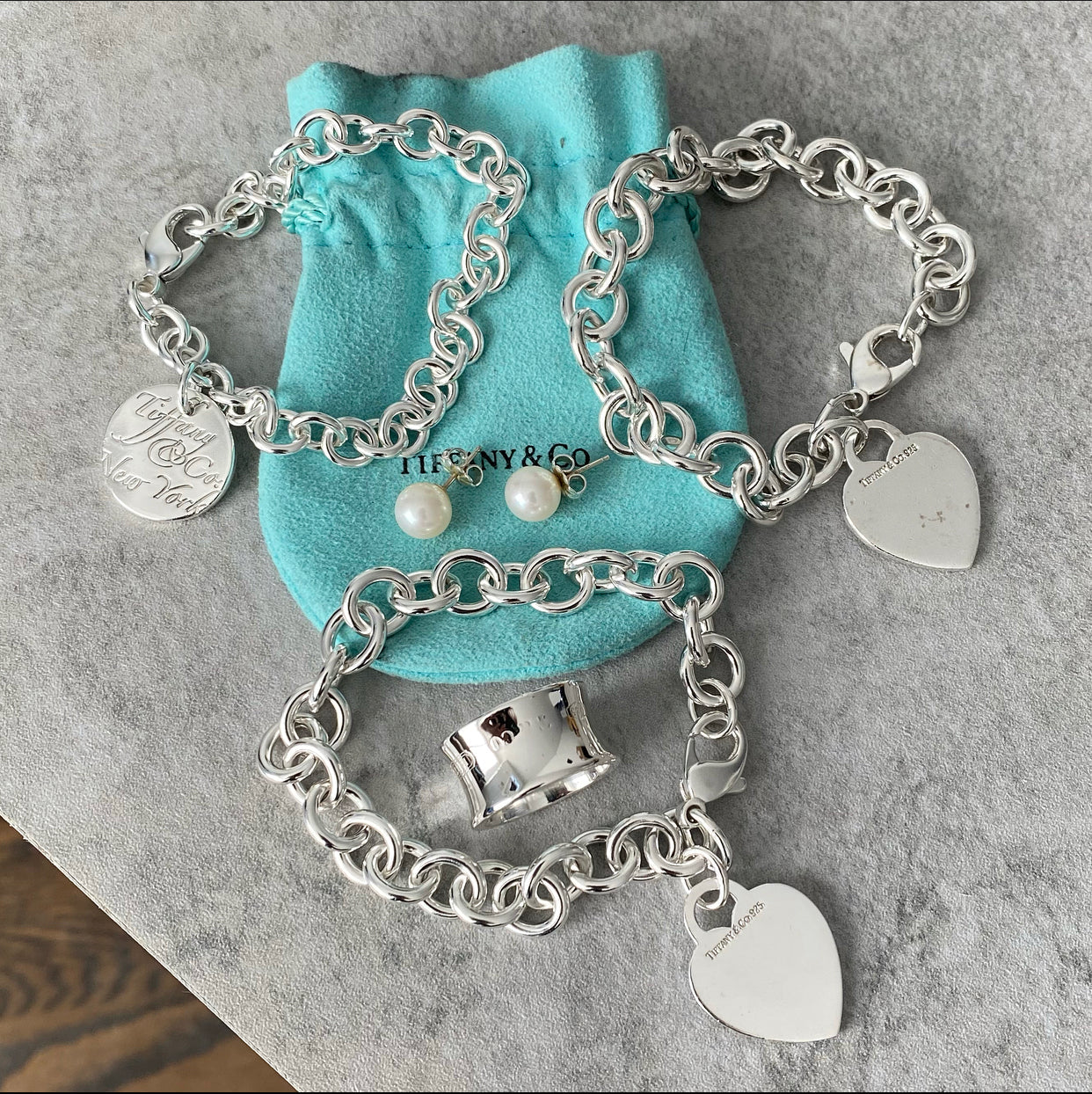 Tiffany & Co.  Sterling Silver Heart Tag Bracelet