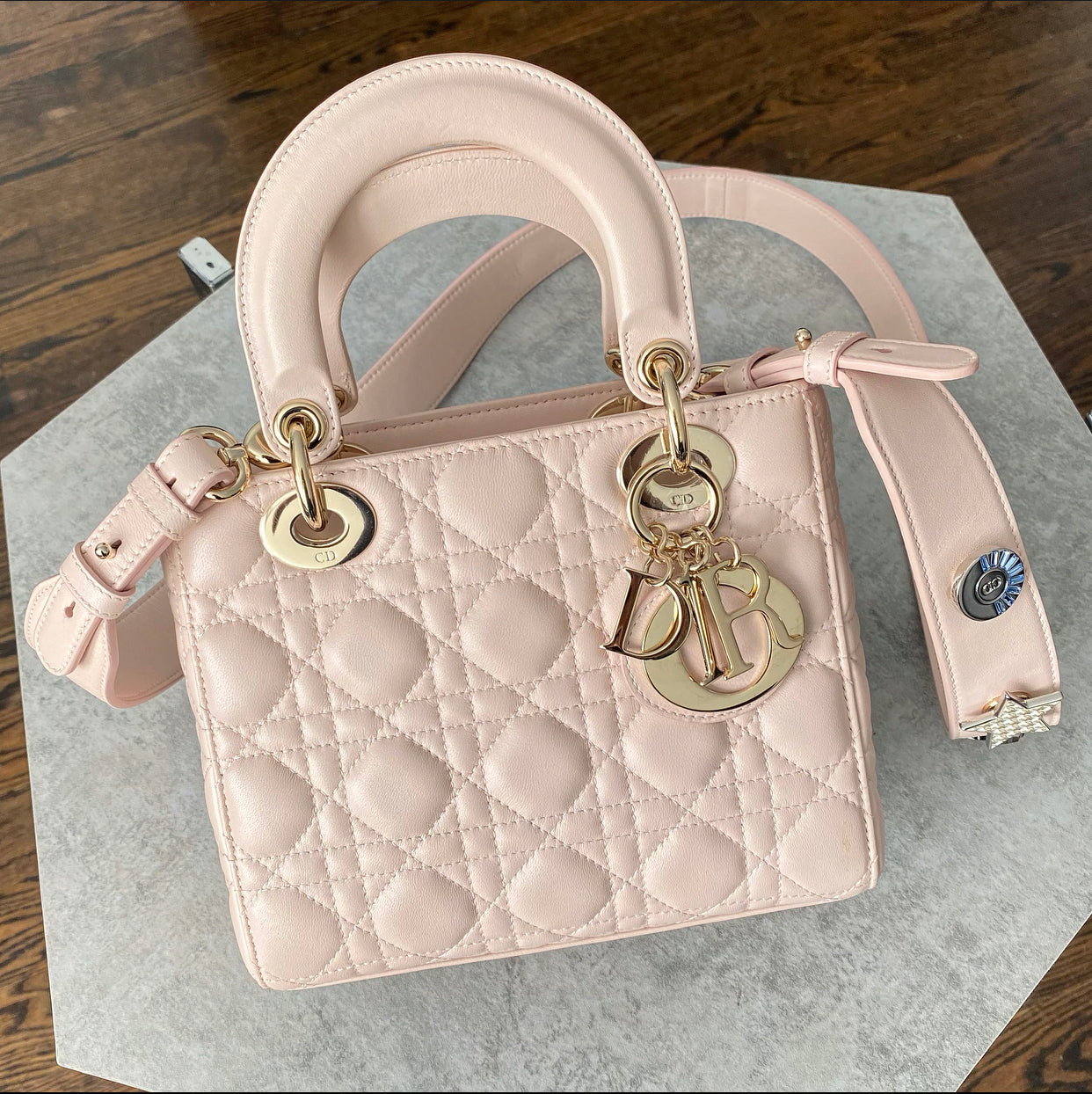 Dior Small Light Pink My Lady Dior Cannage Crossbody Bag