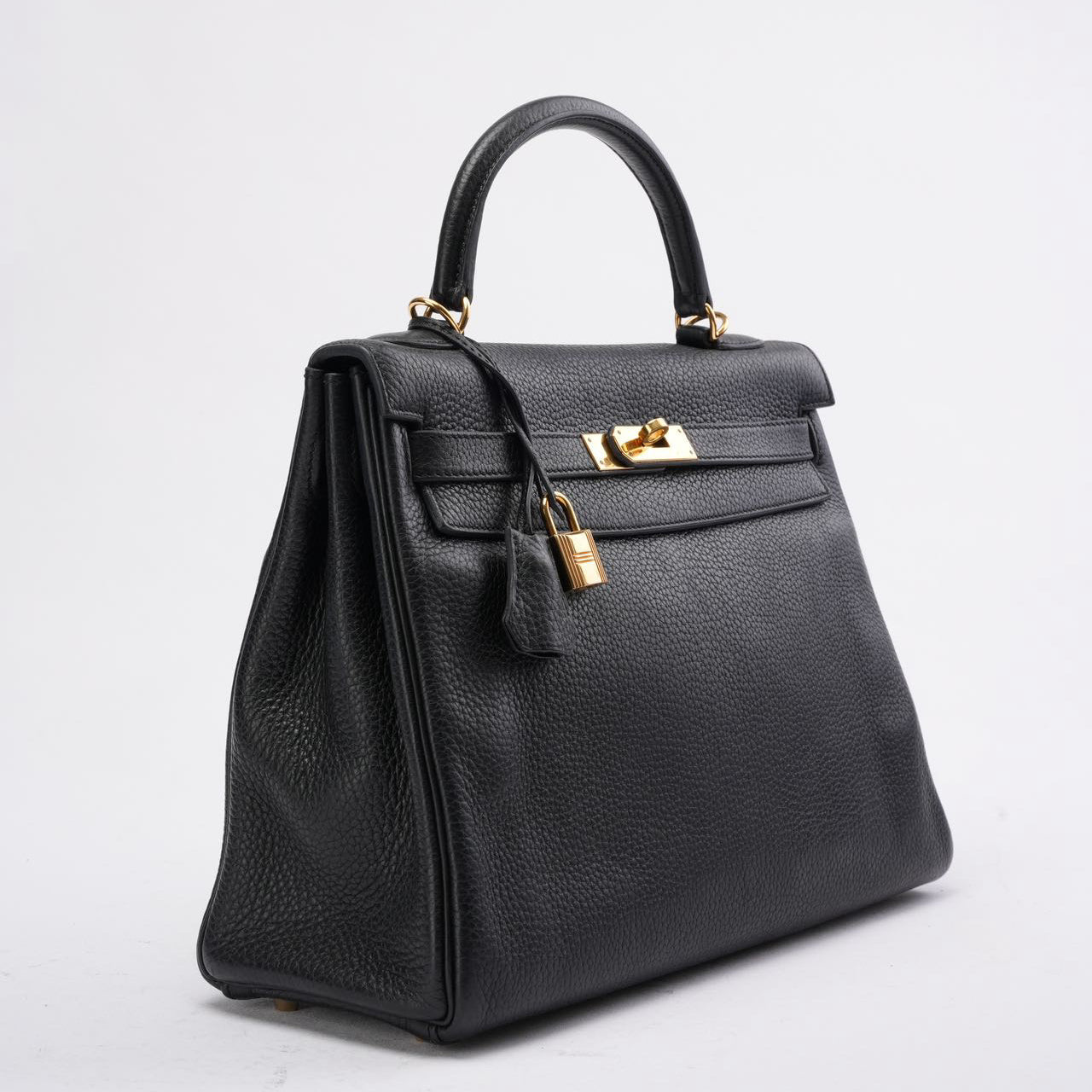 Hermes Kelly 32 Black Togo Leather Bag with Gold Hardware (Retourne)