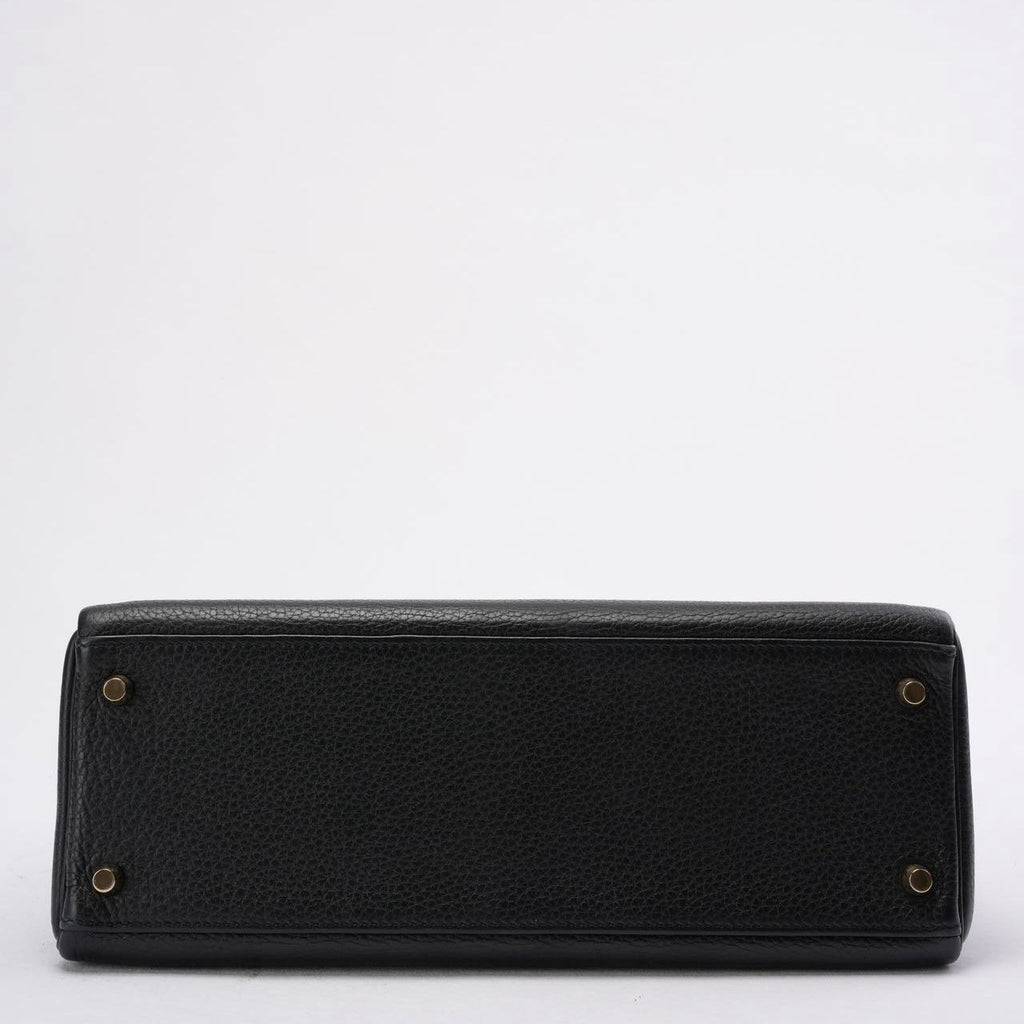 Hermes Kelly 32 Black Togo Leather Bag with Gold Hardware (Retourne)