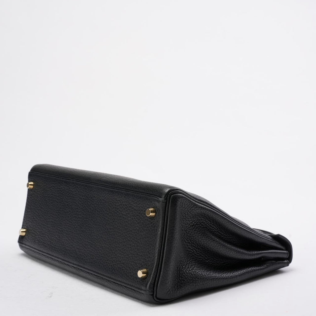 Hermes Kelly 32 Black Togo Leather Bag with Gold Hardware (Retourne)