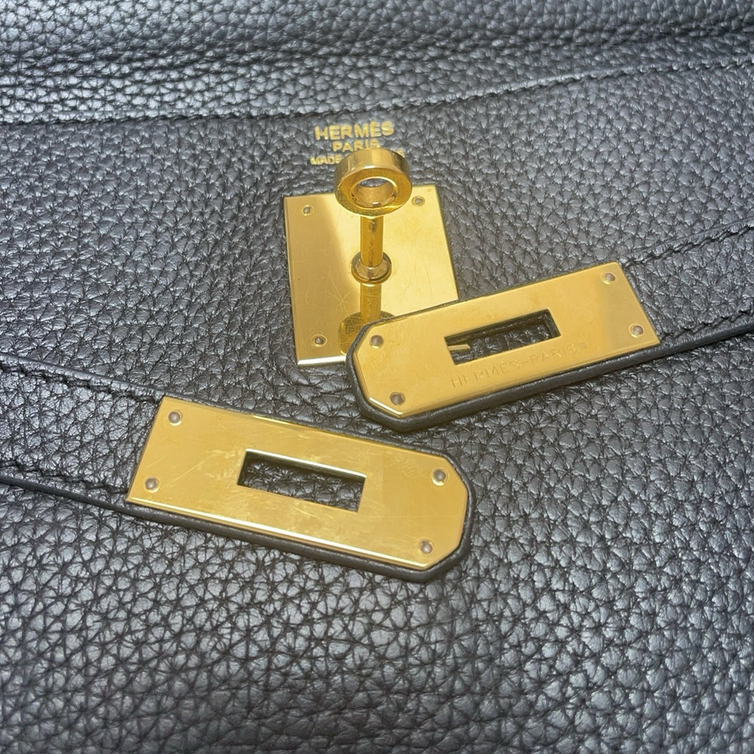 Hermes Kelly 32 Black Togo Leather Bag with Gold Hardware (Retourne)
