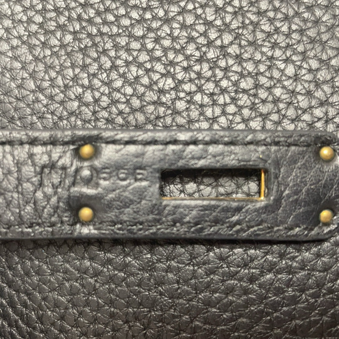 Hermes Kelly 32 Black Togo Leather Bag with Gold Hardware (Retourne)