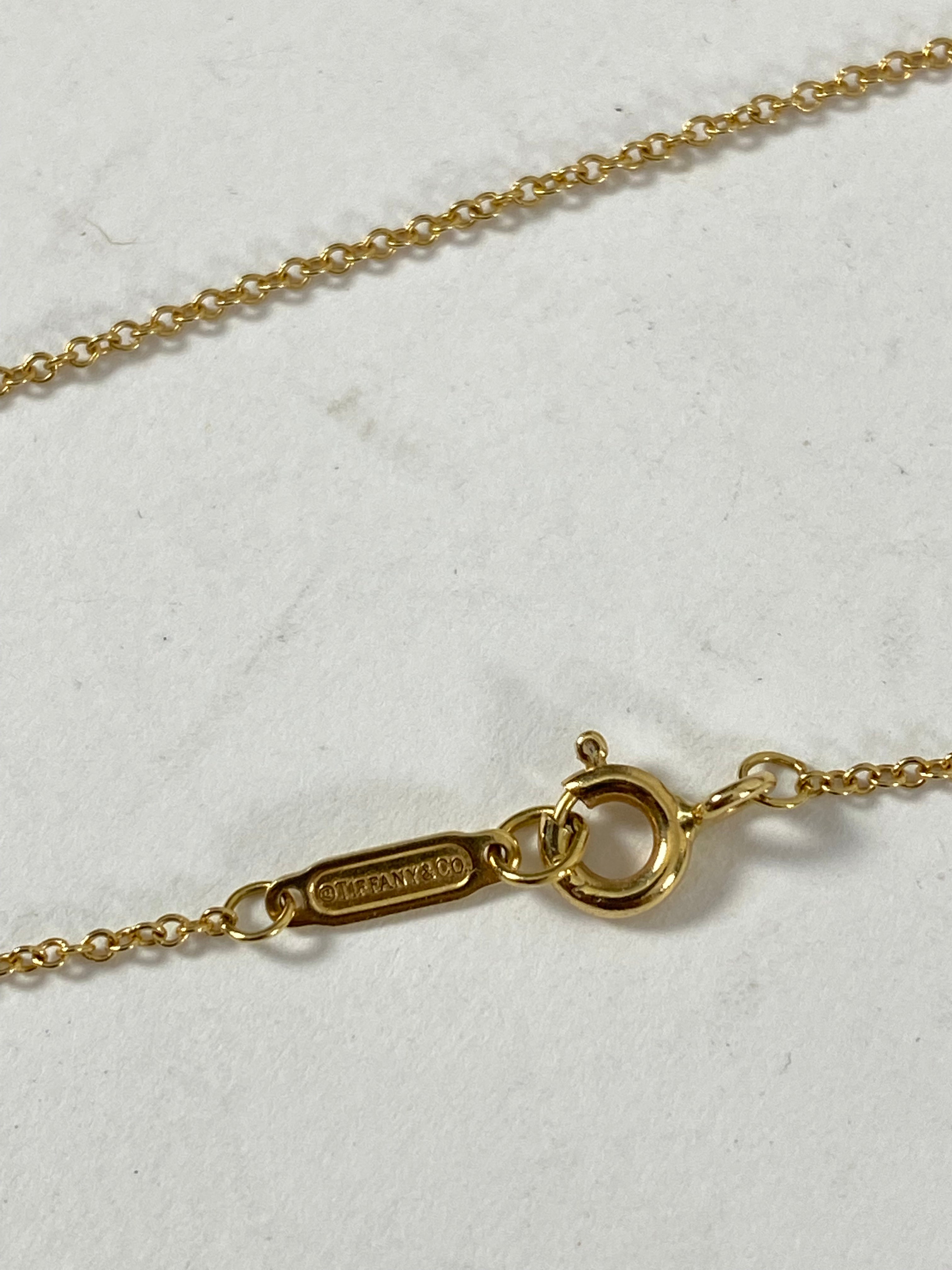 Tiffany & Co.  18k Yellow Gold Diamond Crown Key Necklace