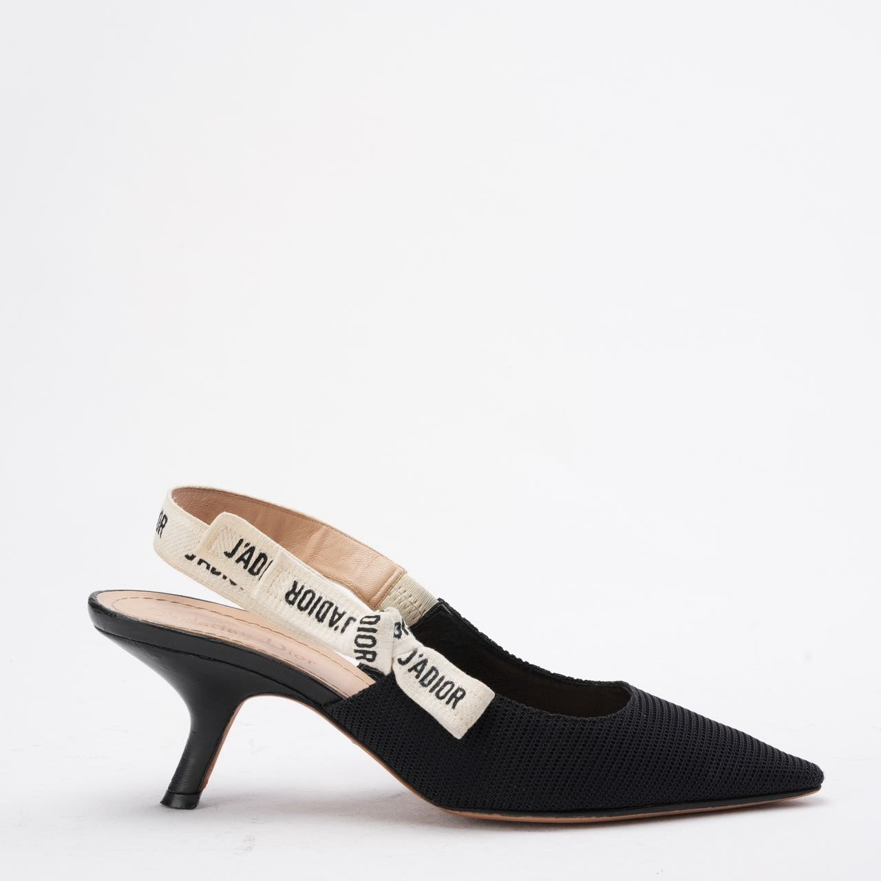 Christian Dior Black Fabric J'adior Slingback Pumps Size 38 D