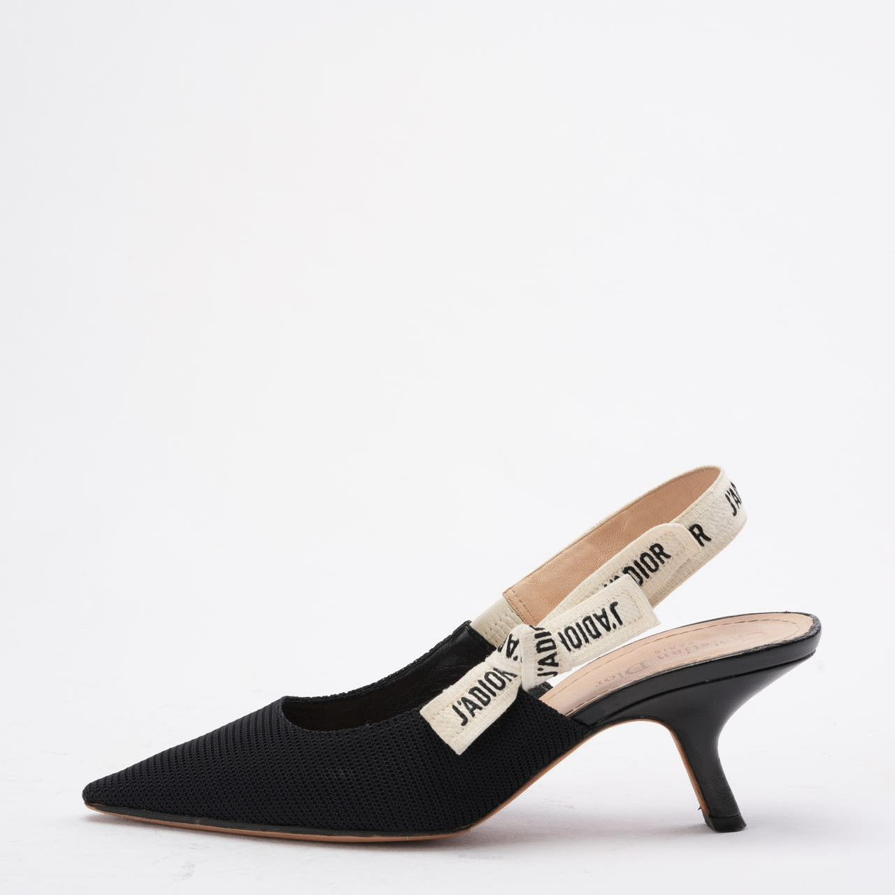 Christian Dior Black Fabric J'adior Slingback Pumps Size 38 D