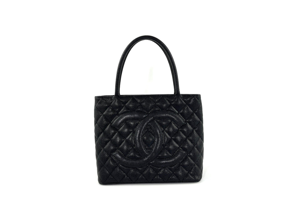 Vintage CHANEL Black Caviar 2010 Quilted Medallion Timeless Tote
