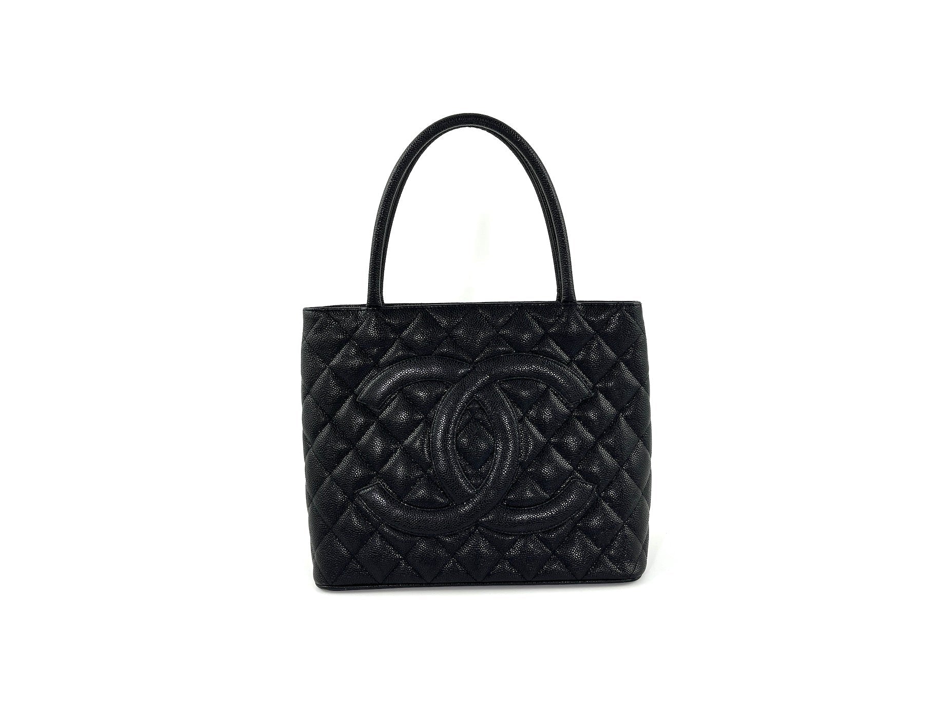 Vintage CHANEL Black Caviar 2010 Quilted Medallion Timeless Tote