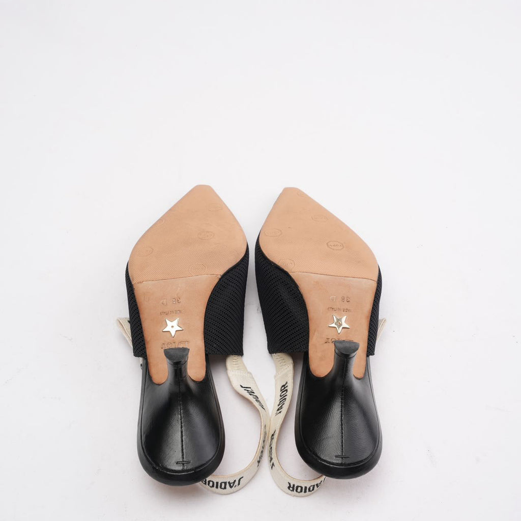 Christian Dior Black Fabric J'adior Slingback Pumps Size 38 D
