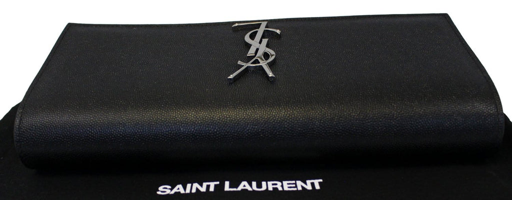 YVES SAINT LAURENT Kate Black Leather Clutch