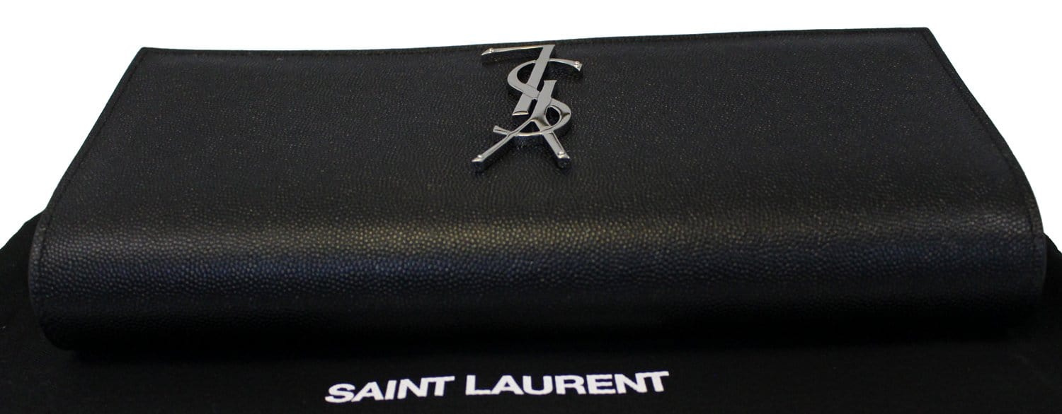 YVES SAINT LAURENT Kate Black Leather Clutch