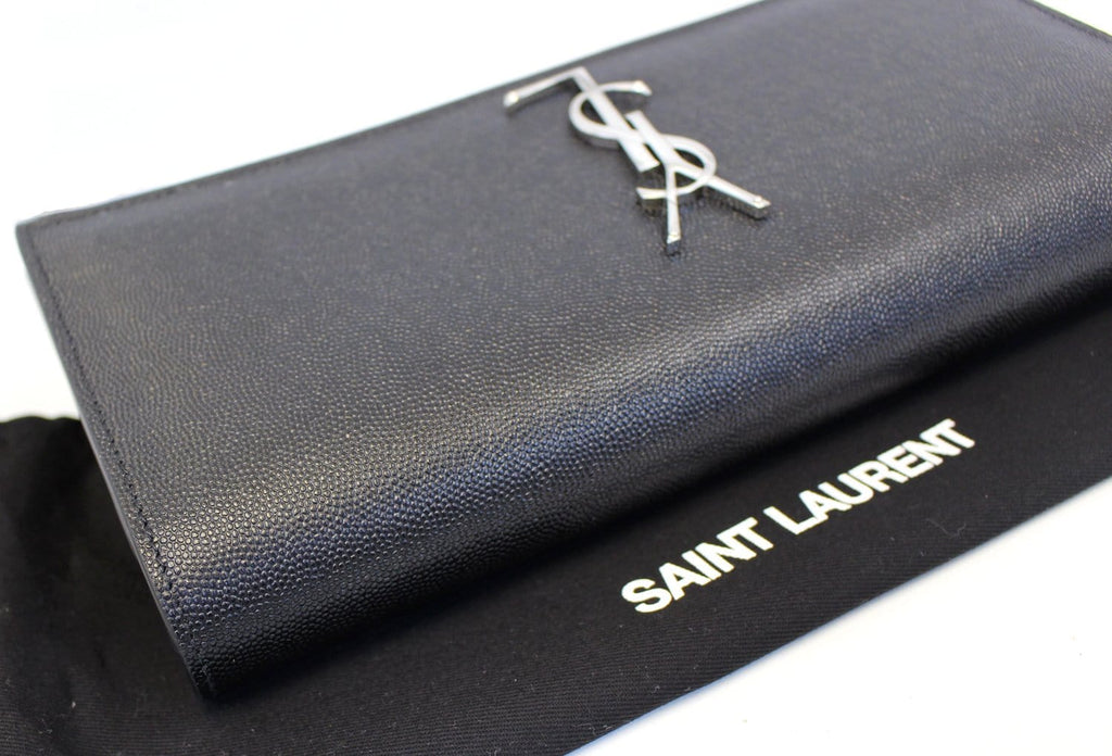 YVES SAINT LAURENT Kate Black Leather Clutch