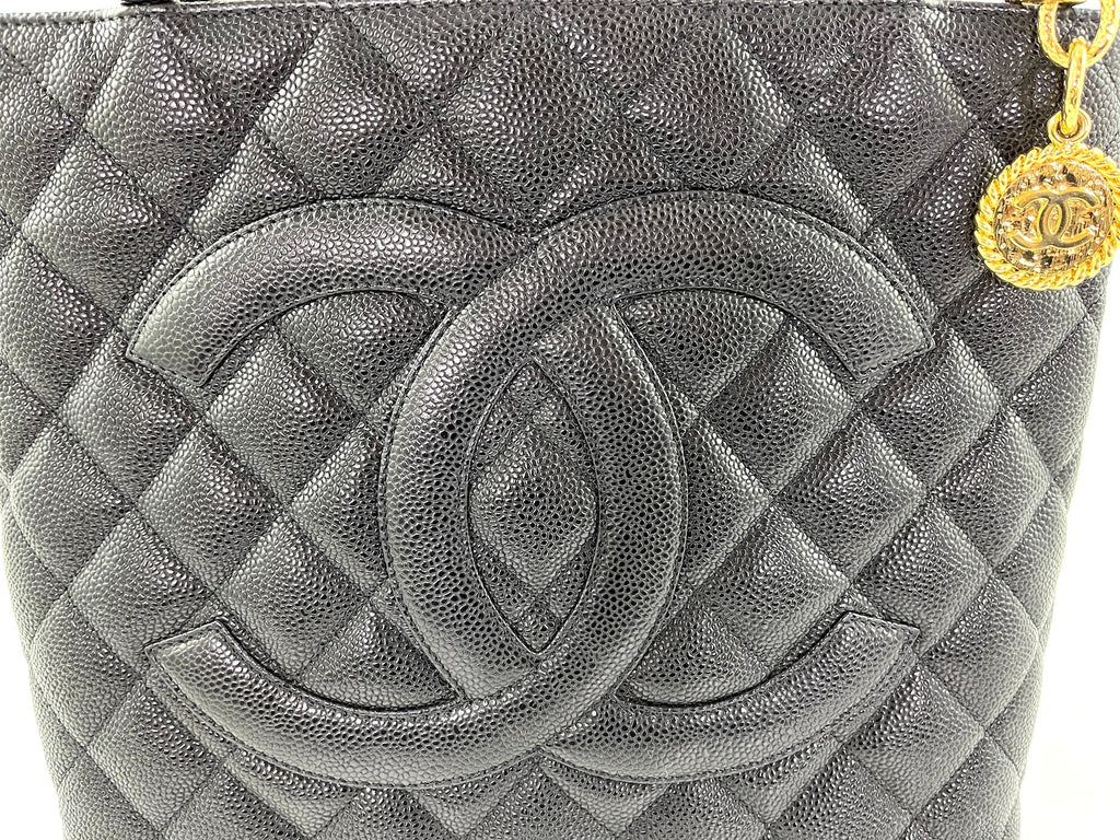 Vintage CHANEL Black Caviar 2010 Quilted Medallion Timeless Tote