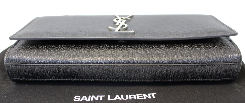 YVES SAINT LAURENT Kate Black Leather Clutch