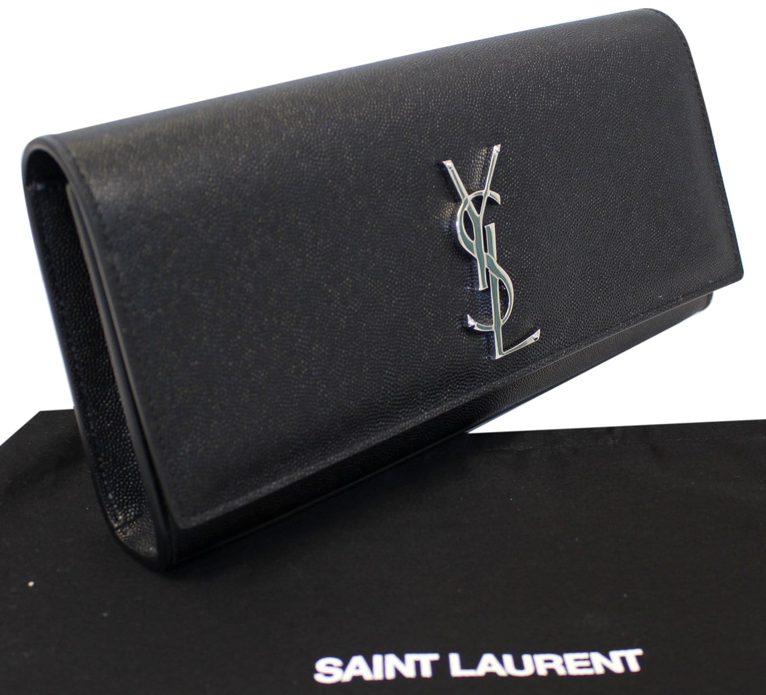 YVES SAINT LAURENT Kate Black Leather Clutch