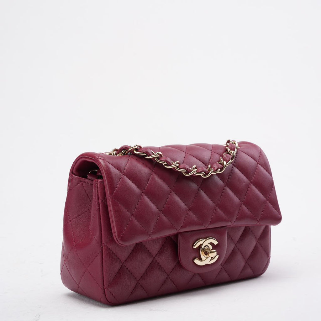 Chanel Burgundy Red Mini Classic Flap Bag 2021
