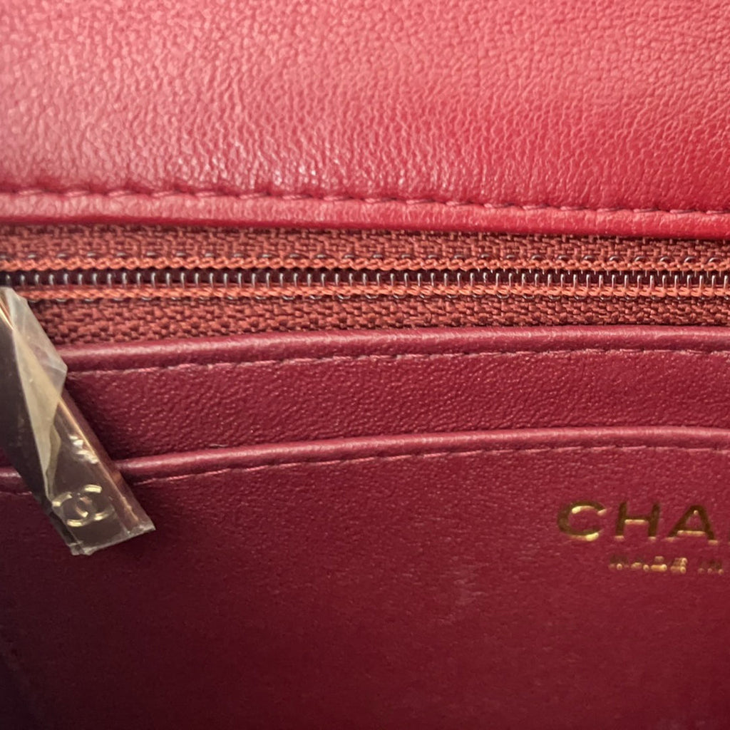 Chanel Burgundy Red Mini Classic Flap Bag 2021