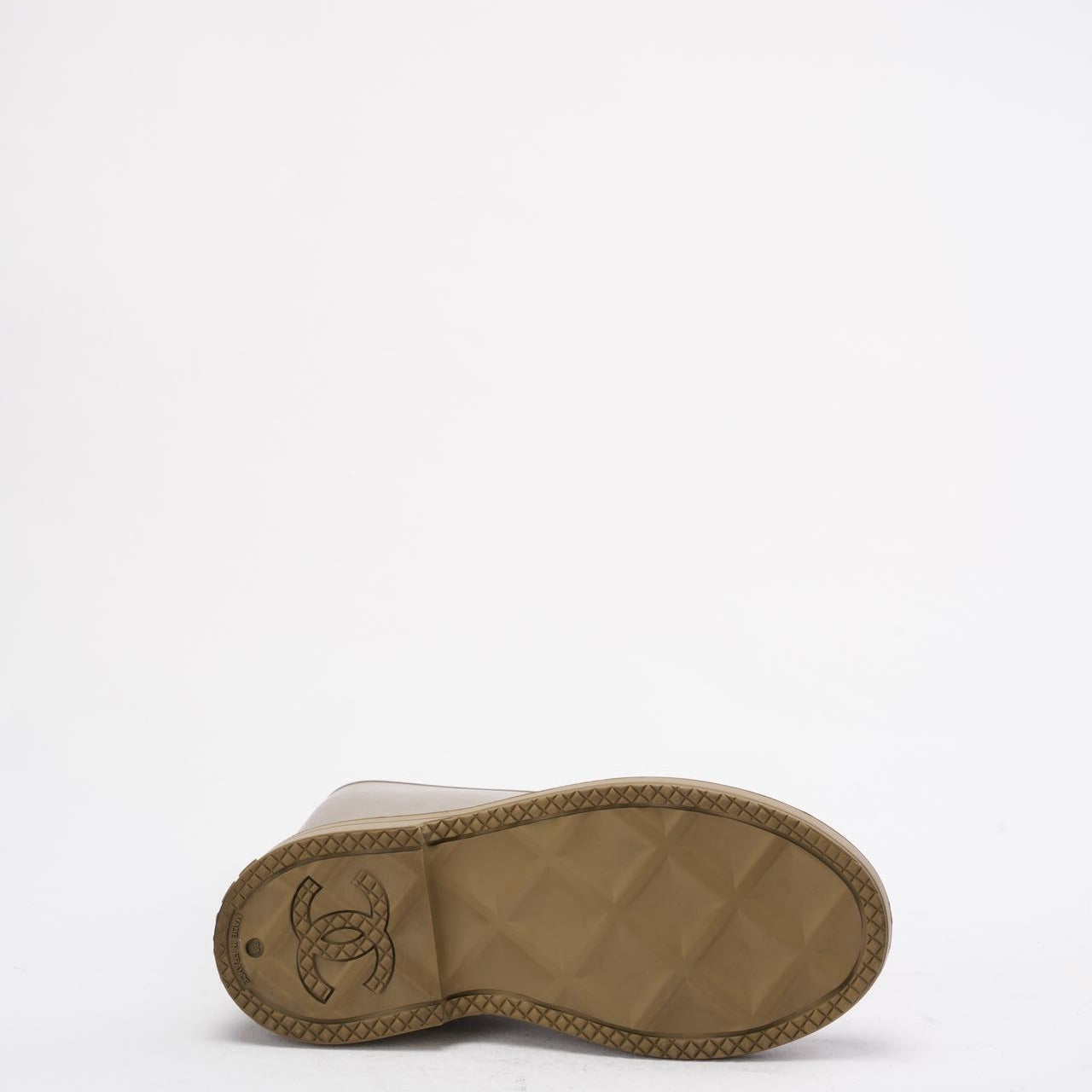 Chanel Classic Rain Boots in Khaki with CC Logo 39