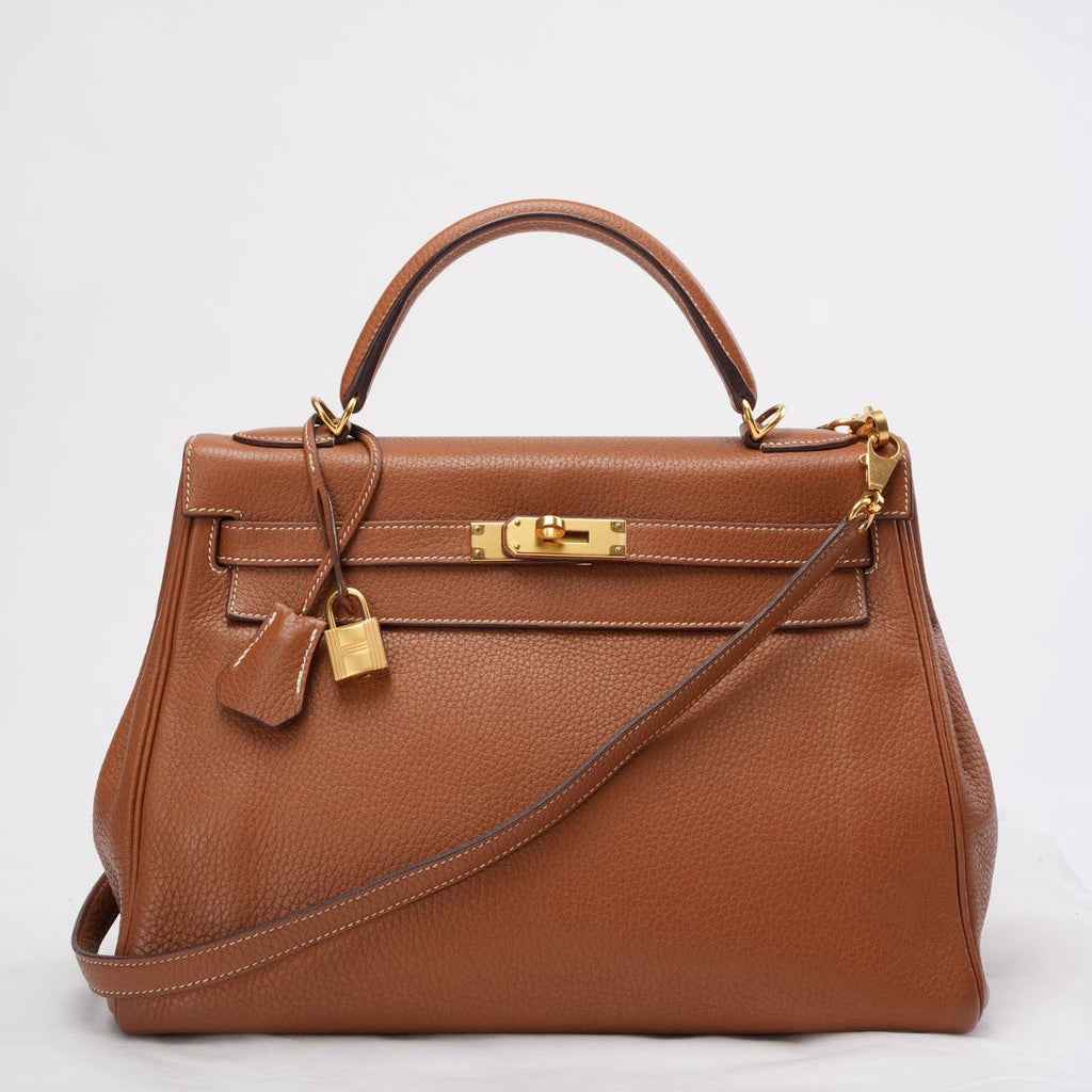 Hermès Kelly 32 cm Bag in Golden Clemence Leather with Golden Hardware 2015